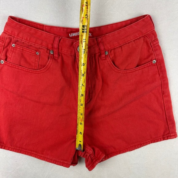 Vintage Unionbay Red High Waisted Denim Shorts Women's Size 9 90s Y2K Cotton - Picture 9 of 13